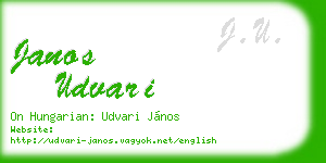 janos udvari business card