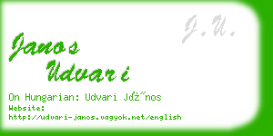 janos udvari business card